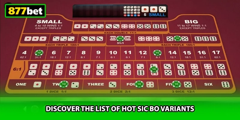 Discover the list of hot Sic Bo variants