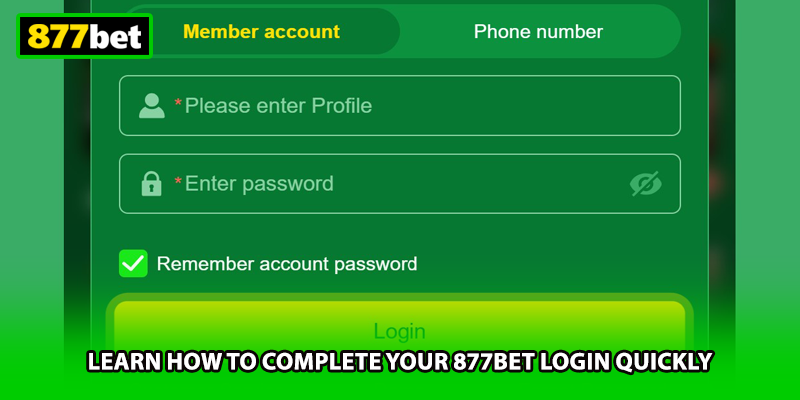 Learn how to complete your 877BET login quickly